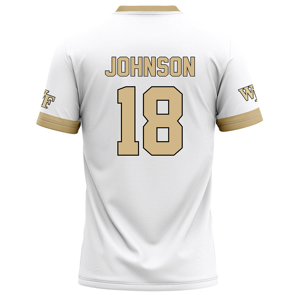 Wake Forest - NCAA Football : DJ Johnson - White Football Jersey-1