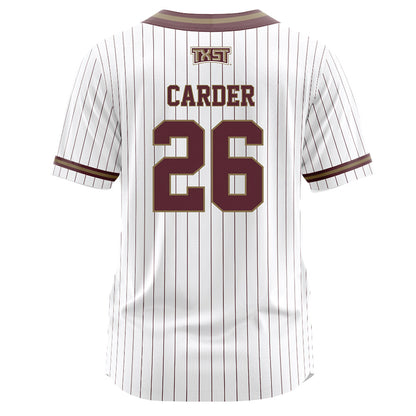 Texas State - NCAA Softball : Haley Carder - White Pinstripe Jersey-1