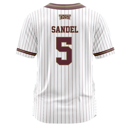 Texas State - NCAA Softball : Sophie Sandel - White Pinstripe Jersey-1