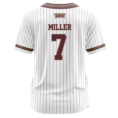 Texas State - NCAA Softball : Kaitlyn Miller - White Pinstripe Jersey-1