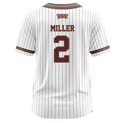 Texas State - NCAA Softball : Kaitlyn Miller - White Pinstripe Jersey-1