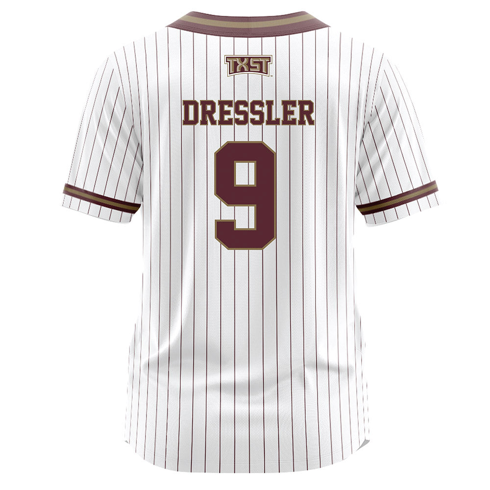 Texas State - NCAA Softball : Jayleigh Dressler - White Pinstripe Jersey-1