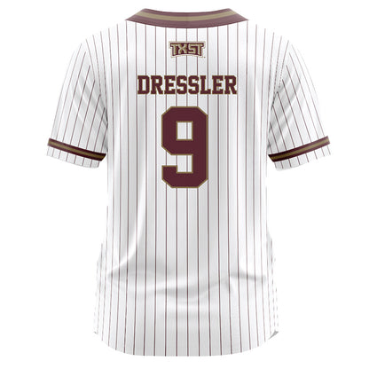 Texas State - NCAA Softball : Jayleigh Dressler - White Pinstripe Jersey-1