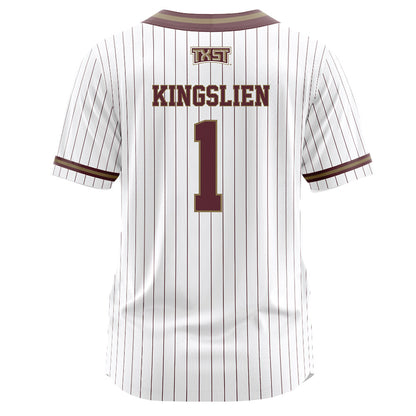 Texas State - NCAA Softball : Maddie Kingslien - White Pinstripe Jersey-1
