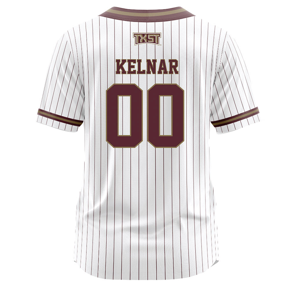 Texas State - NCAA Softball : Megan Kelnar - White Pinstripe Jersey-1