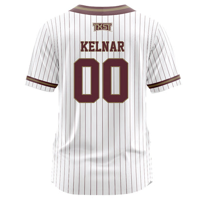 Texas State - NCAA Softball : Megan Kelnar - White Pinstripe Jersey-1