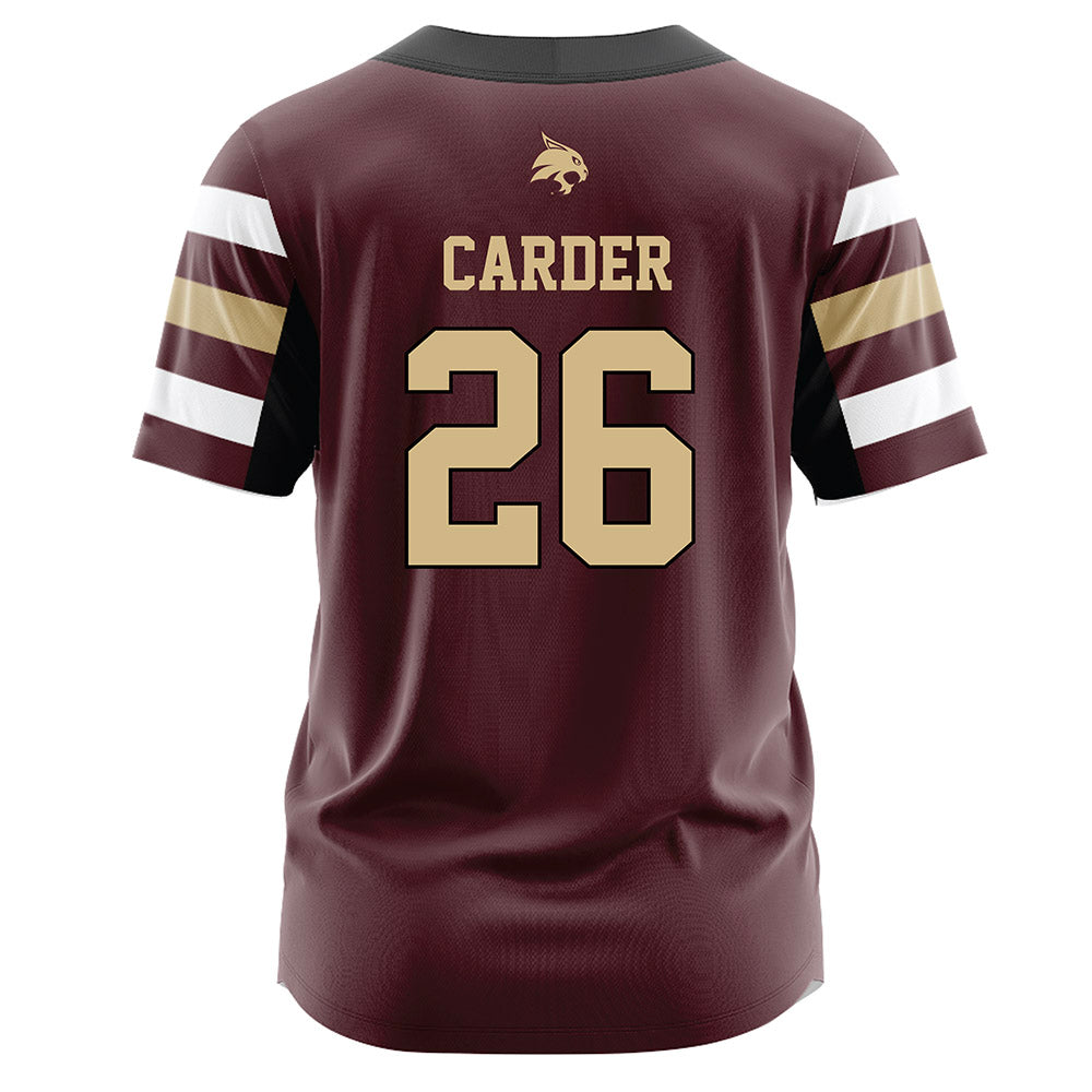 Texas State - NCAA Softball : Haley Carder - Maroon Jersey-1