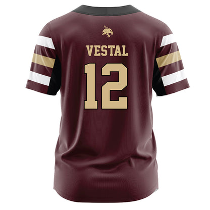 Texas State - NCAA Softball : Harley Vestal - Maroon Jersey-1