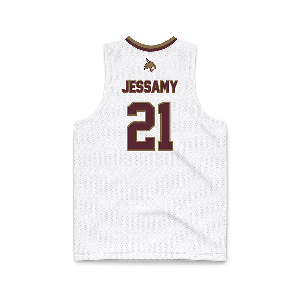 Texas State - NCAA Men's Basketball : Ronald Jessamy - White Basketball Jersey-1