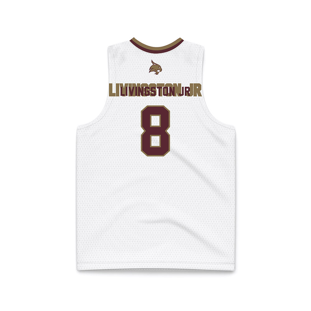 Texas State - NCAA Men's Basketball : Randy Livingston Jr - White Basketball Jersey-1