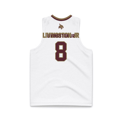 Texas State - NCAA Men's Basketball : Randy Livingston Jr - White Basketball Jersey-1