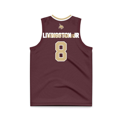 Texas State - NCAA Men's Basketball : Randy Livingston Jr - Maroon Basketball Jersey-1
