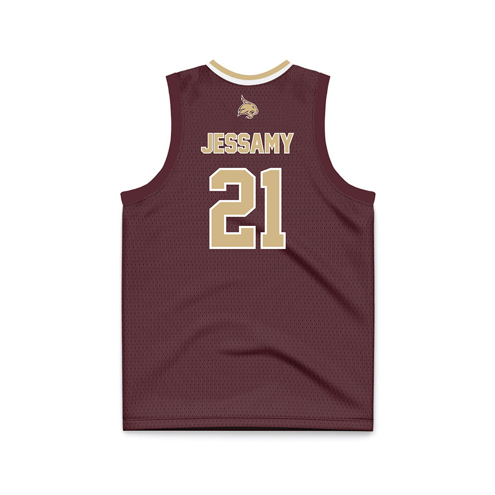 Texas State - NCAA Men's Basketball : Ronald Jessamy - Maroon Basketball Jersey-1