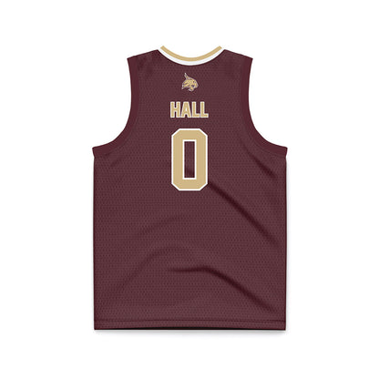 Texas State - NCAA Men's Basketball : Dj Hall - Maroon Basketball Jersey-1
