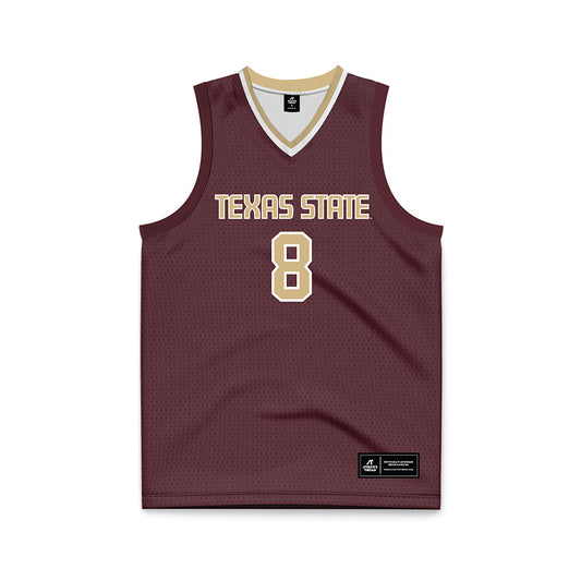 Texas State - NCAA Men's Basketball : Randy Livingston Jr - Maroon Basketball Jersey-0