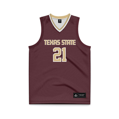 Texas State - NCAA Men's Basketball : Ronald Jessamy - Maroon Basketball Jersey-0