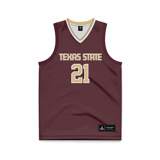 Texas State - NCAA Men's Basketball : Ronald Jessamy - Maroon Basketball Jersey-0