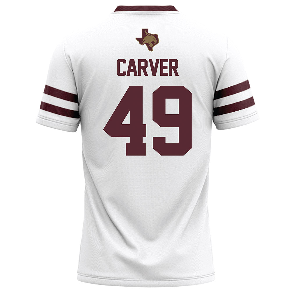 Texas State - NCAA Football : Blaine Carver - White Football Jersey-1