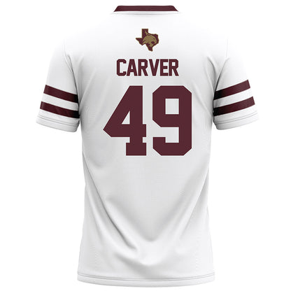 Texas State - NCAA Football : Blaine Carver - White Football Jersey-1