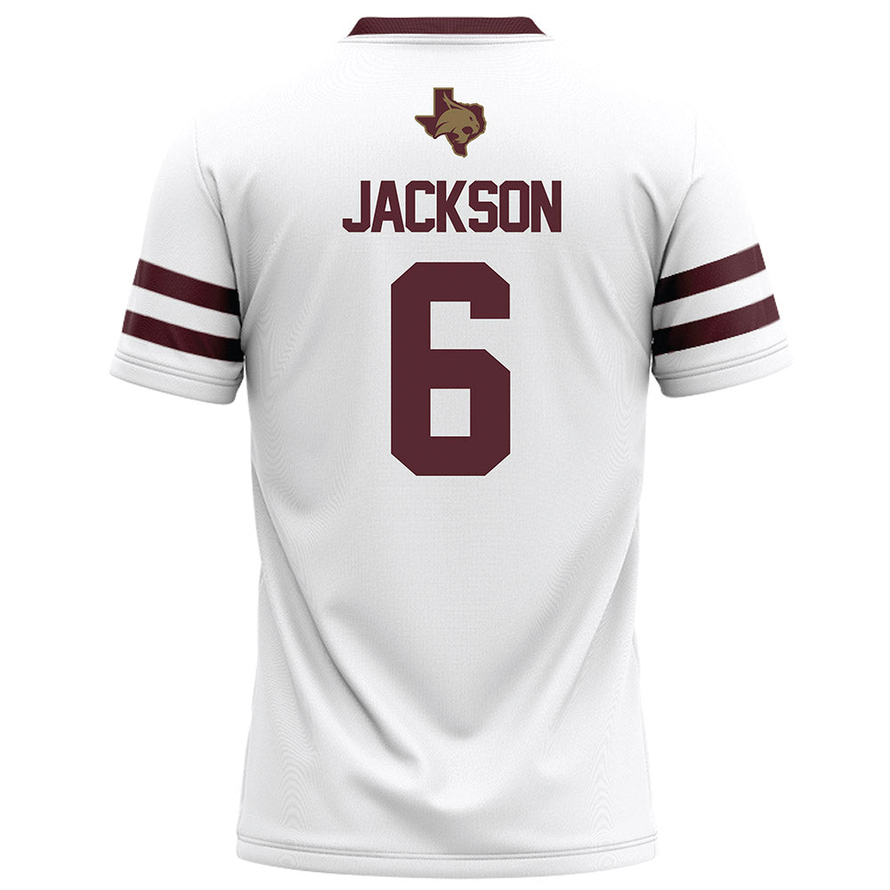 Texas State - NCAA Football : Dylan Jackson - White Football Jersey-1