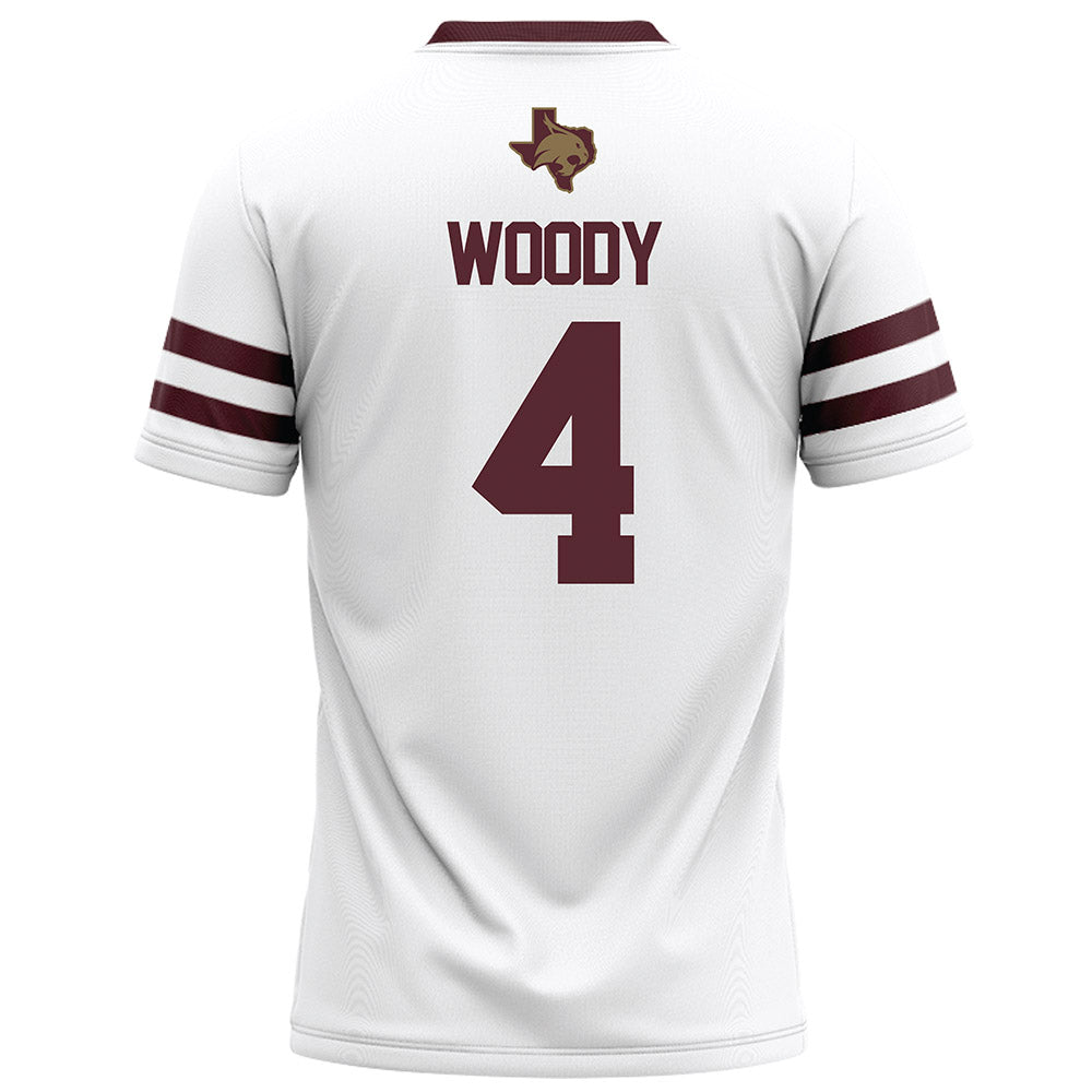 Texas State - NCAA Football : Tae Woody - White Football Jersey-1