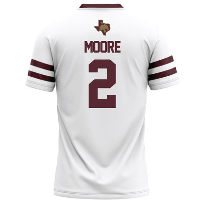 Texas State - NCAA Football : Trez Moore - White Football Jersey-1