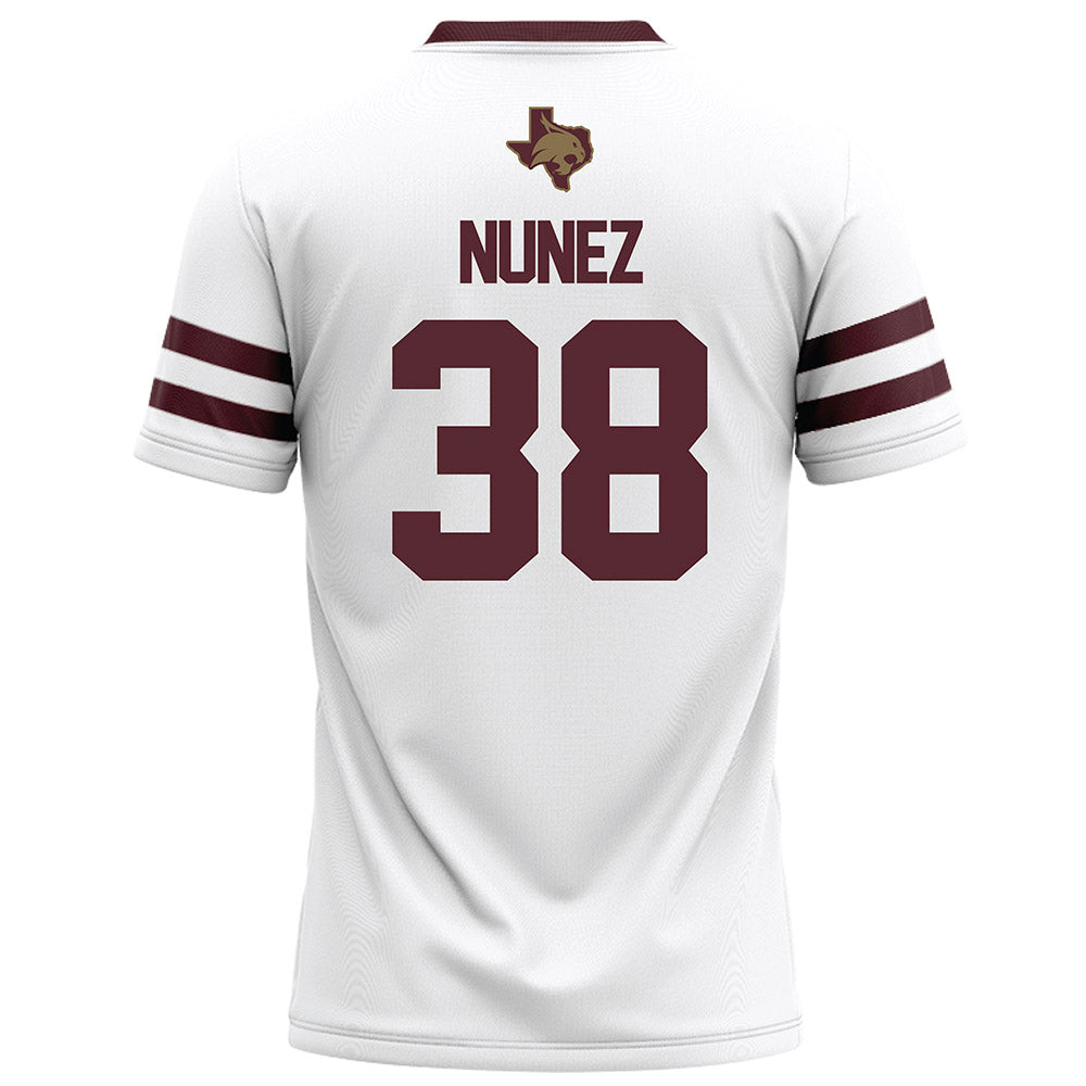 Texas State - NCAA Football : David Nunez - White Football Jersey-1