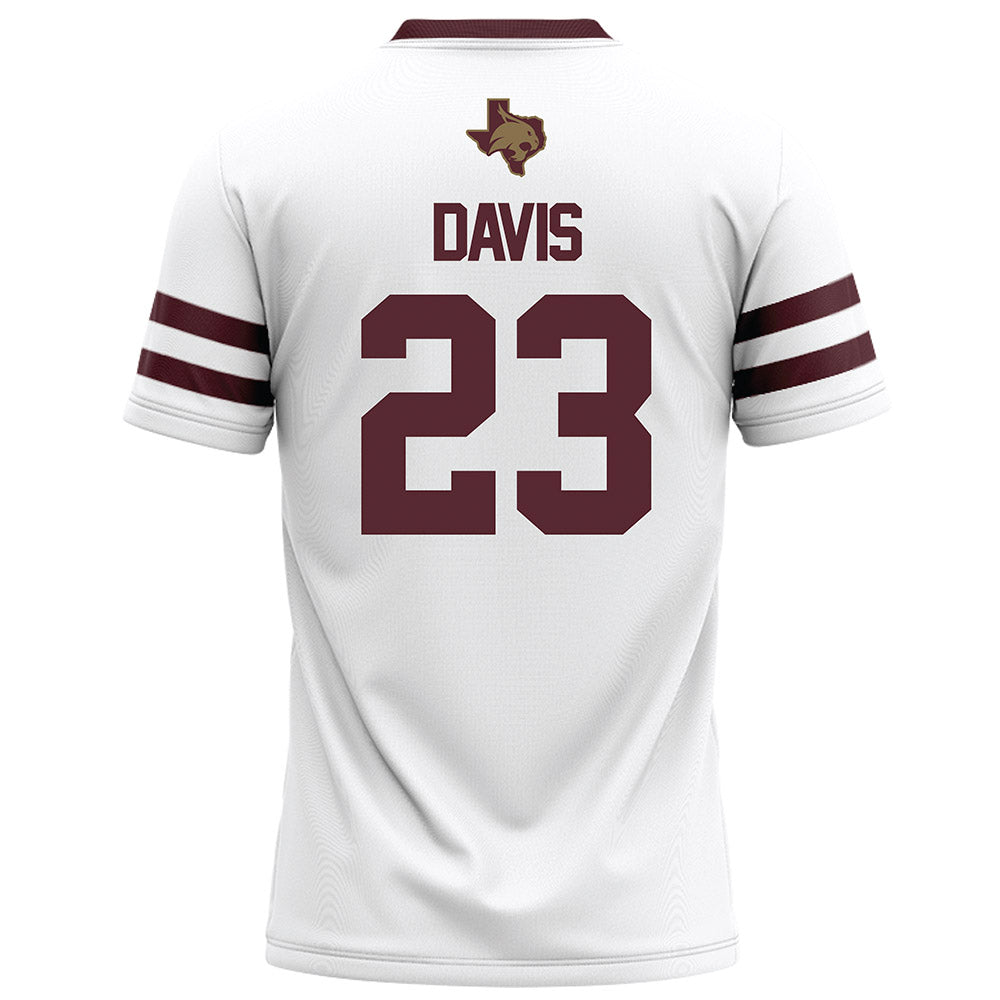 Texas State - NCAA Football : Darius Davis - White Football Jersey-1