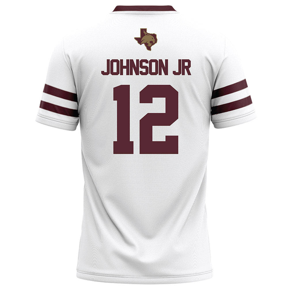 Texas State - NCAA Football : Lorenzo Johnson Jr - White Football Jersey-1