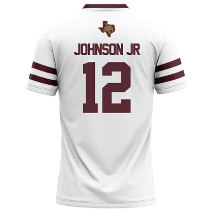 Texas State - NCAA Football : Lorenzo Johnson Jr - White Football Jersey-1