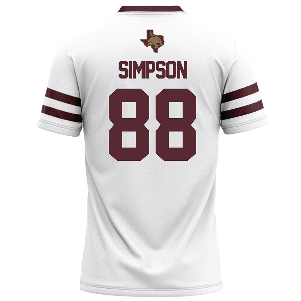 Texas State - NCAA Football : Jake Simpson - White Football Jersey-1