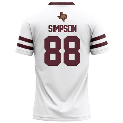 Texas State - NCAA Football : Jake Simpson - White Football Jersey-1