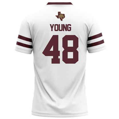Texas State - NCAA Football : Braylon Young - White Football Jersey-1