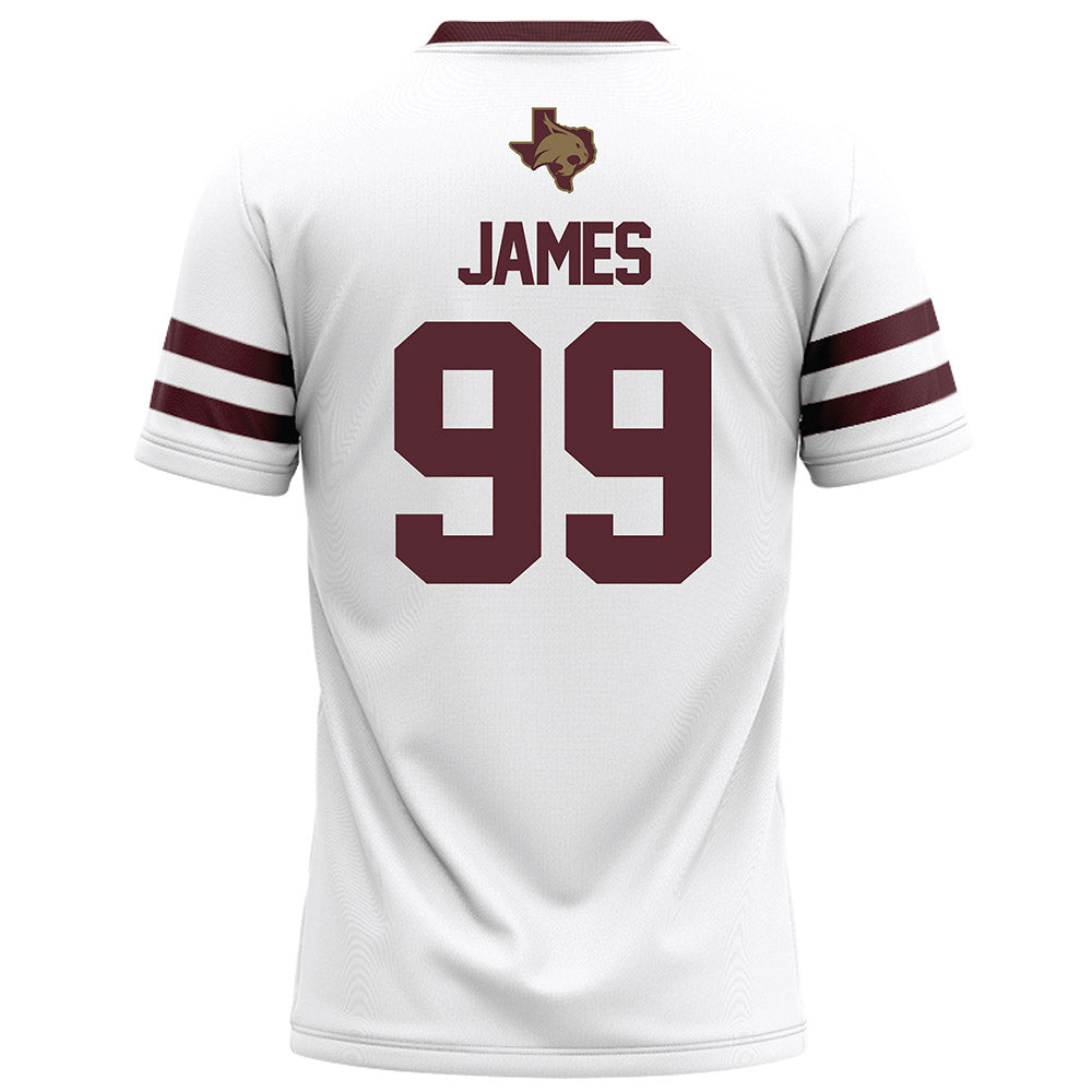 Texas State - NCAA Football : Kaleb James - White Football Jersey-1
