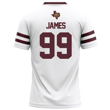 Texas State - NCAA Football : Kaleb James - White Football Jersey-1