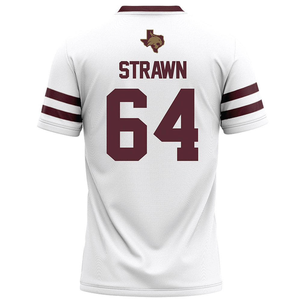 Texas State - NCAA Football : Dorion Strawn - White Football Jersey-1