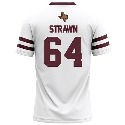 Texas State - NCAA Football : Dorion Strawn - White Football Jersey-1