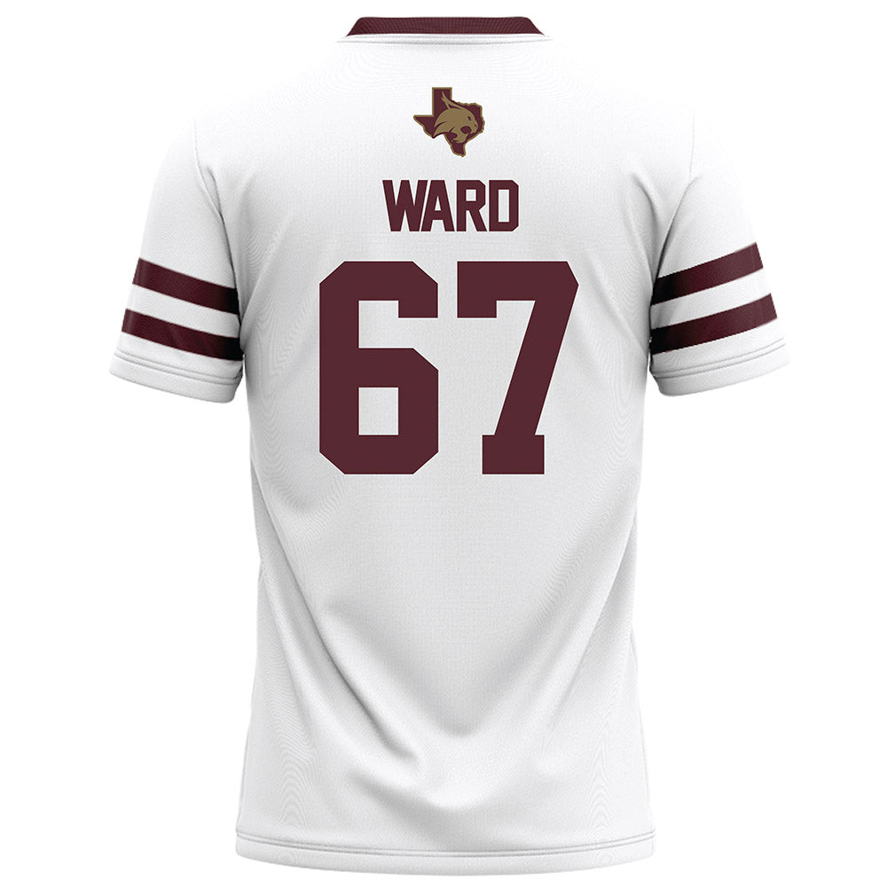 Texas State - NCAA Football : Preston Ward - White Football Jersey-1