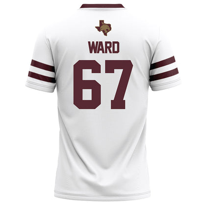 Texas State - NCAA Football : Preston Ward - White Football Jersey-1
