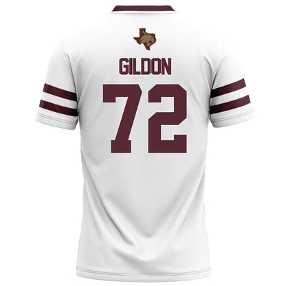 Texas State - NCAA Football : Kirk Gildon - White Football Jersey-1