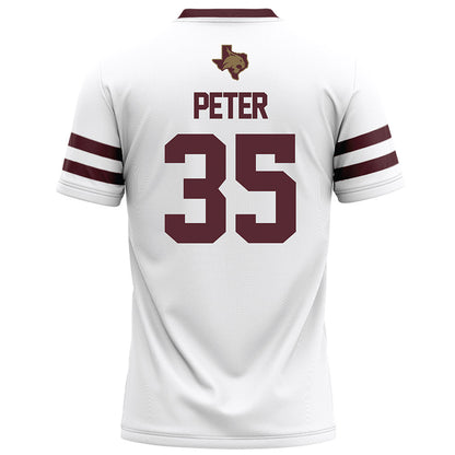 Texas State - NCAA Football : Emmanuel Peter - White Football Jersey-1