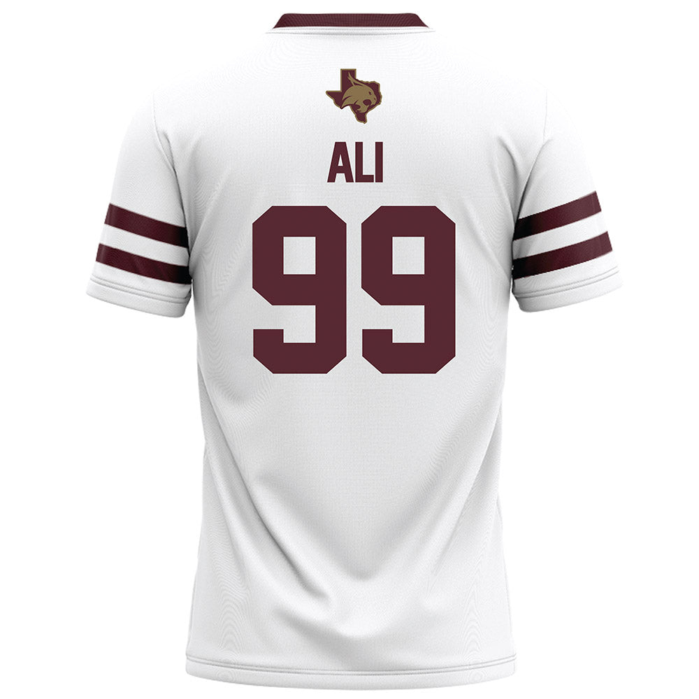 Texas State - NCAA Football : Jussiah Ali - White Football Jersey-1