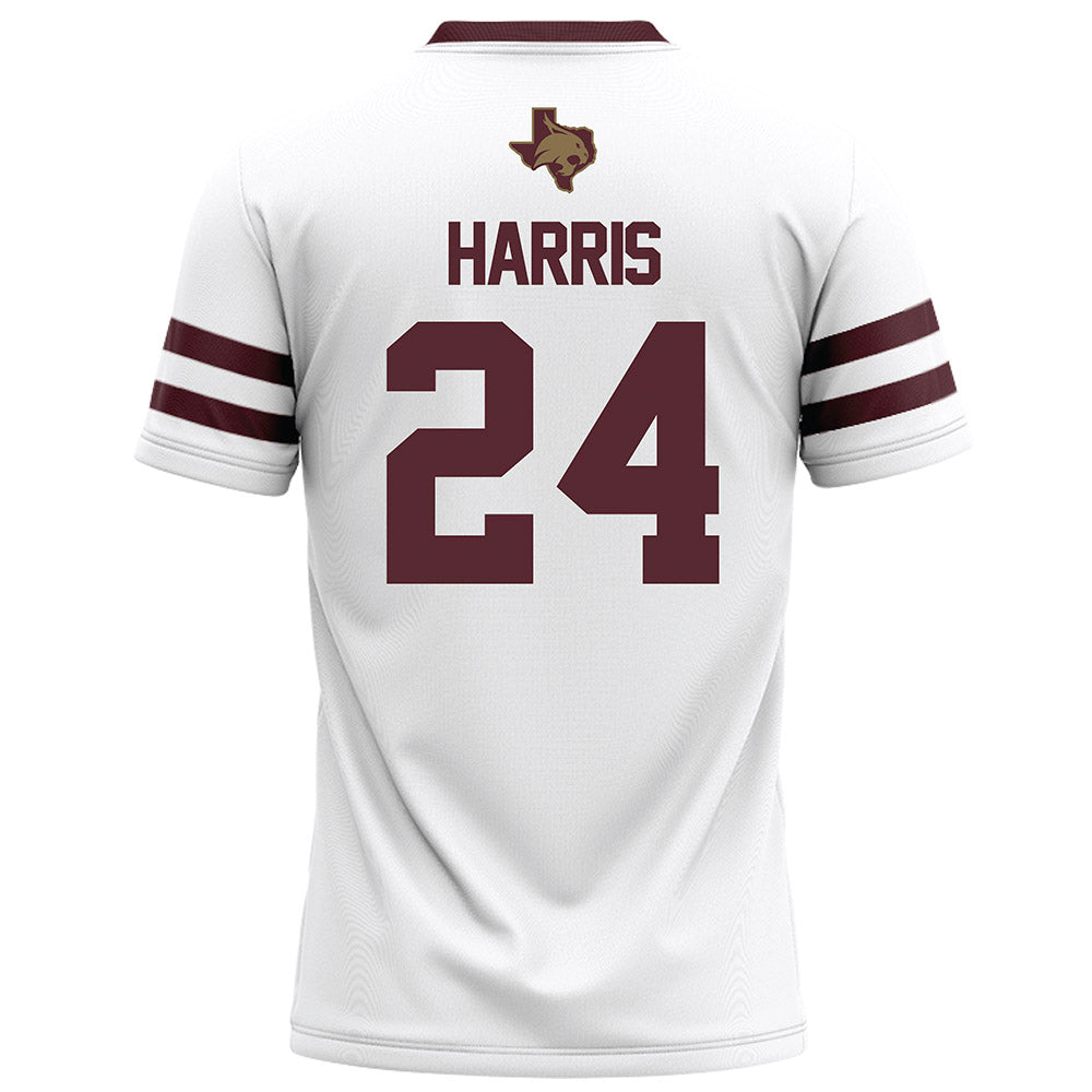 Texas State - NCAA Football : Juntavious Harris - White Football Jersey-1