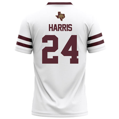 Texas State - NCAA Football : Juntavious Harris - White Football Jersey-1