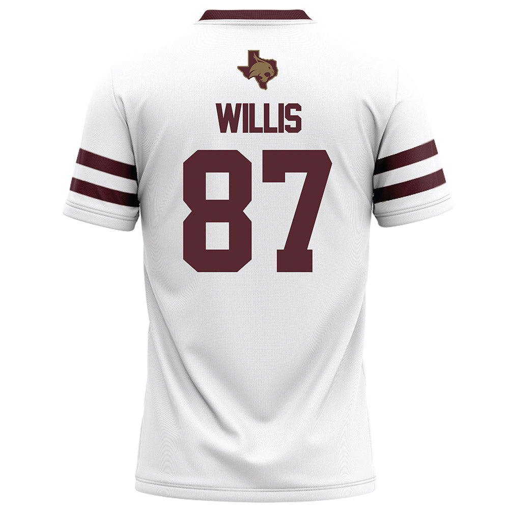 Texas State - NCAA Football : Kristopher Willis - White Football Jersey-1