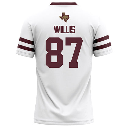 Texas State - NCAA Football : Kristopher Willis - White Football Jersey-1