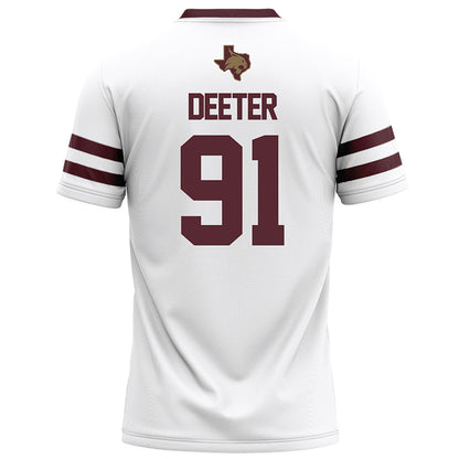 Texas State - NCAA Football : Jp Deeter - White Football Jersey-1