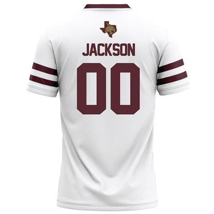 Texas State - NCAA Football : Davian Jackson - White Football Jersey-1