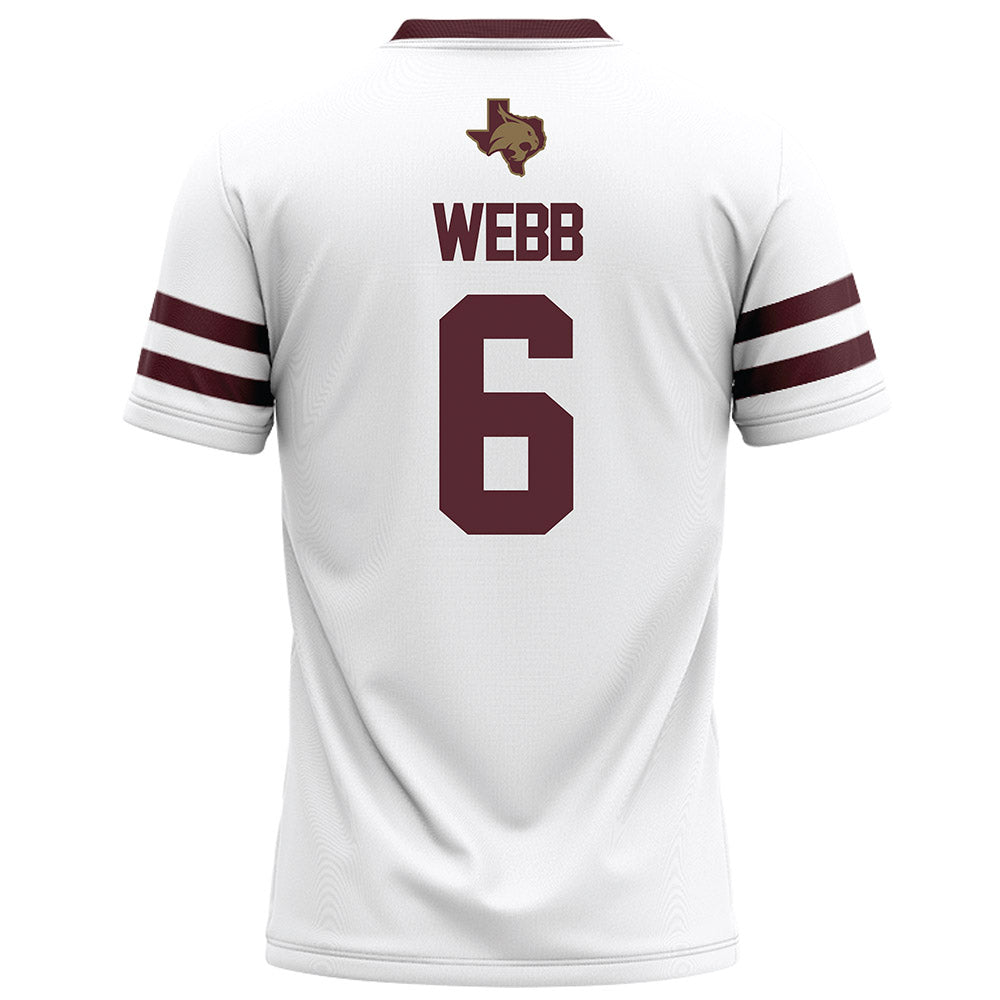 Texas State - NCAA Football : Easton Webb - White Football Jersey-1
