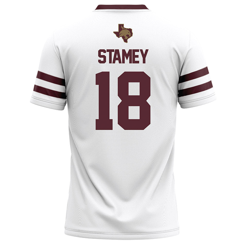 Texas State - NCAA Football : Ty Stamey - White Football Jersey-1